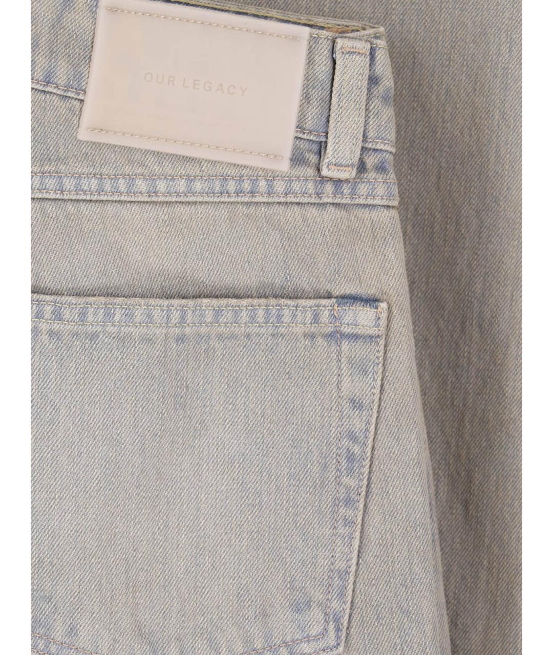 OUR LEGACY Голубые хлопковые прямые джинсы, фото 5