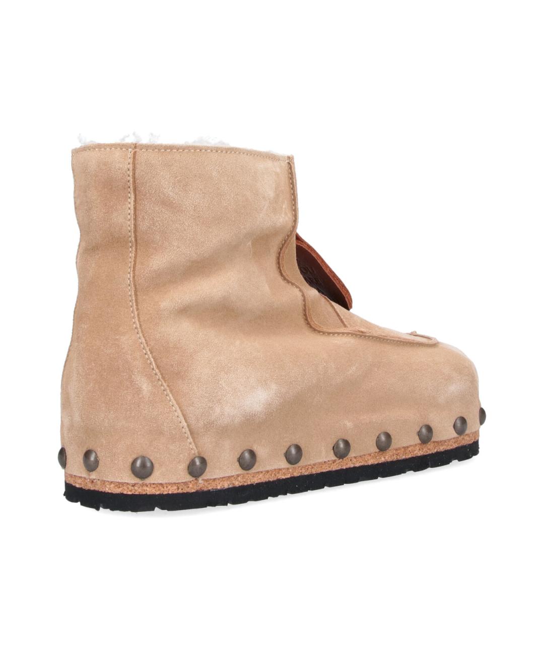 MAGLIANO Бежевые замшевые низкие ботинки, фото 4
