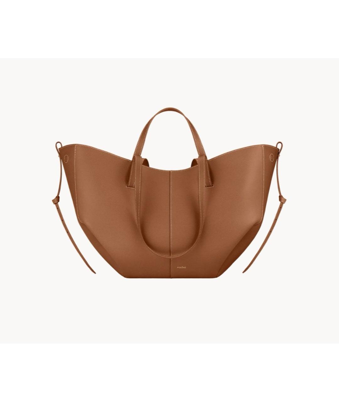 POLENE Коричневая кожаная сумка тоут, фото 9