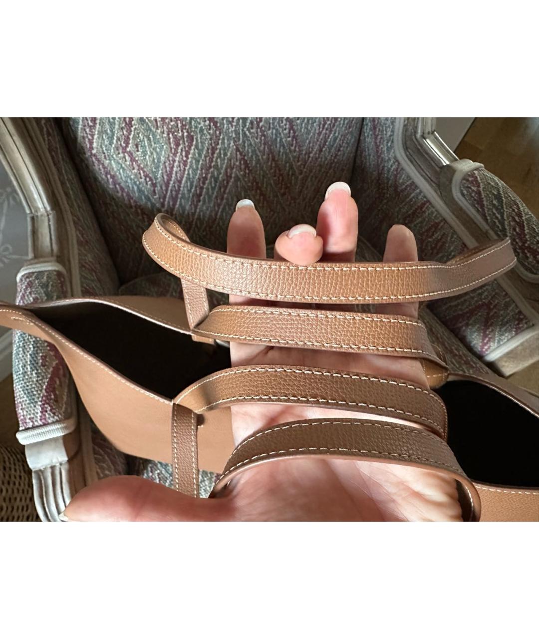 POLENE Коричневая кожаная сумка тоут, фото 4