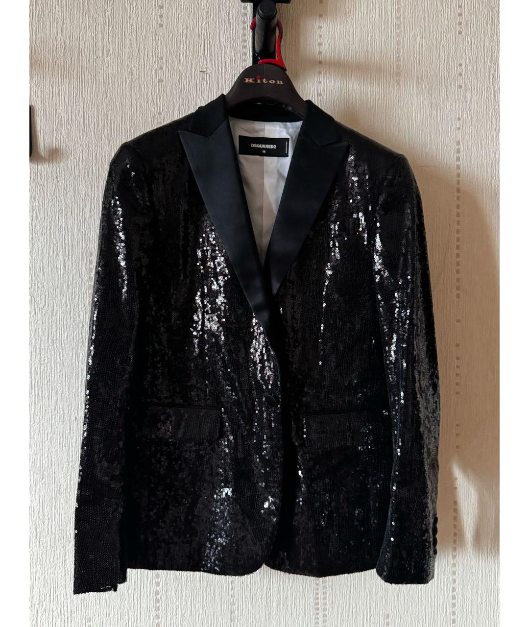 DSQUARED2 Черный шелковый пиджак, фото 8