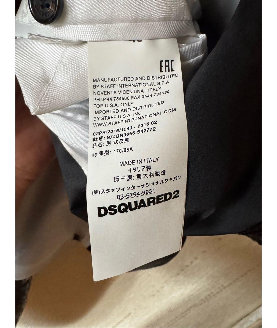 DSQUARED2 Черный шелковый пиджак, фото 6