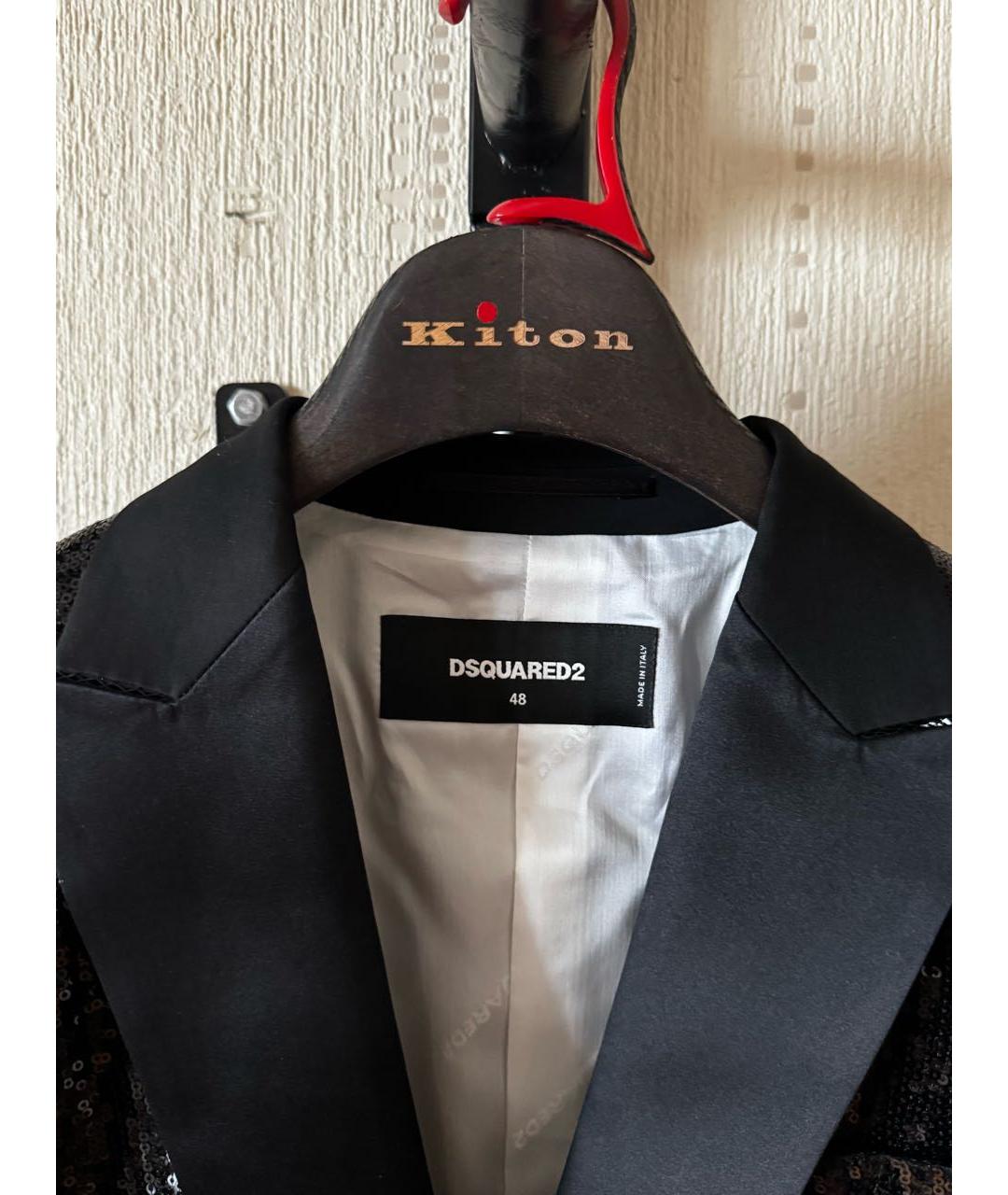 DSQUARED2 Черный шелковый пиджак, фото 5