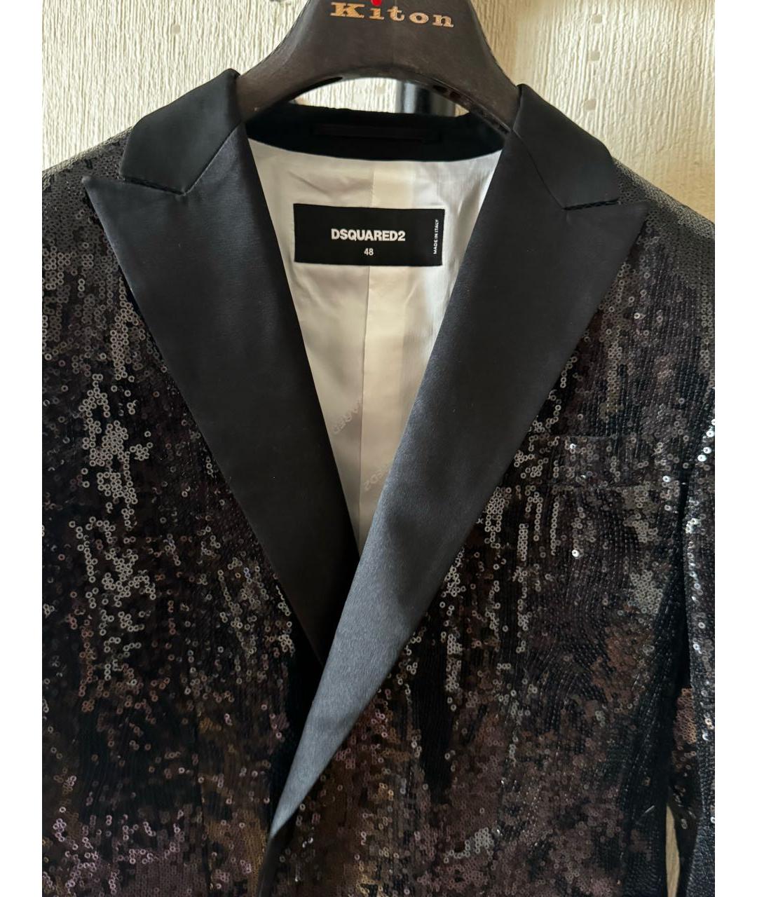 DSQUARED2 Черный шелковый пиджак, фото 4
