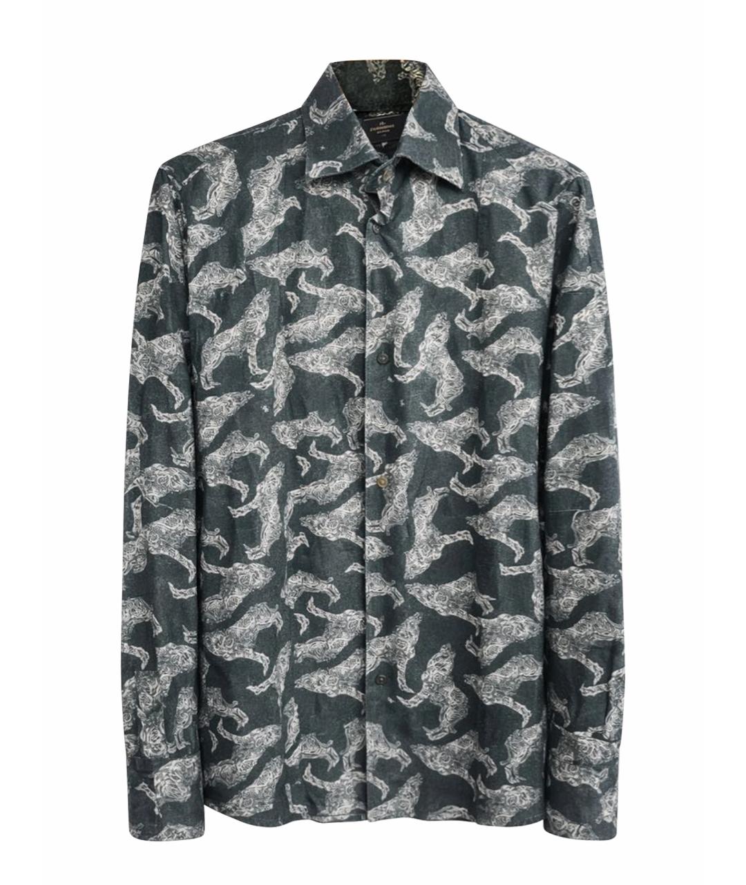 BILLIONAIRE Антрацитовая хлопковая кэжуал рубашка, фото 1