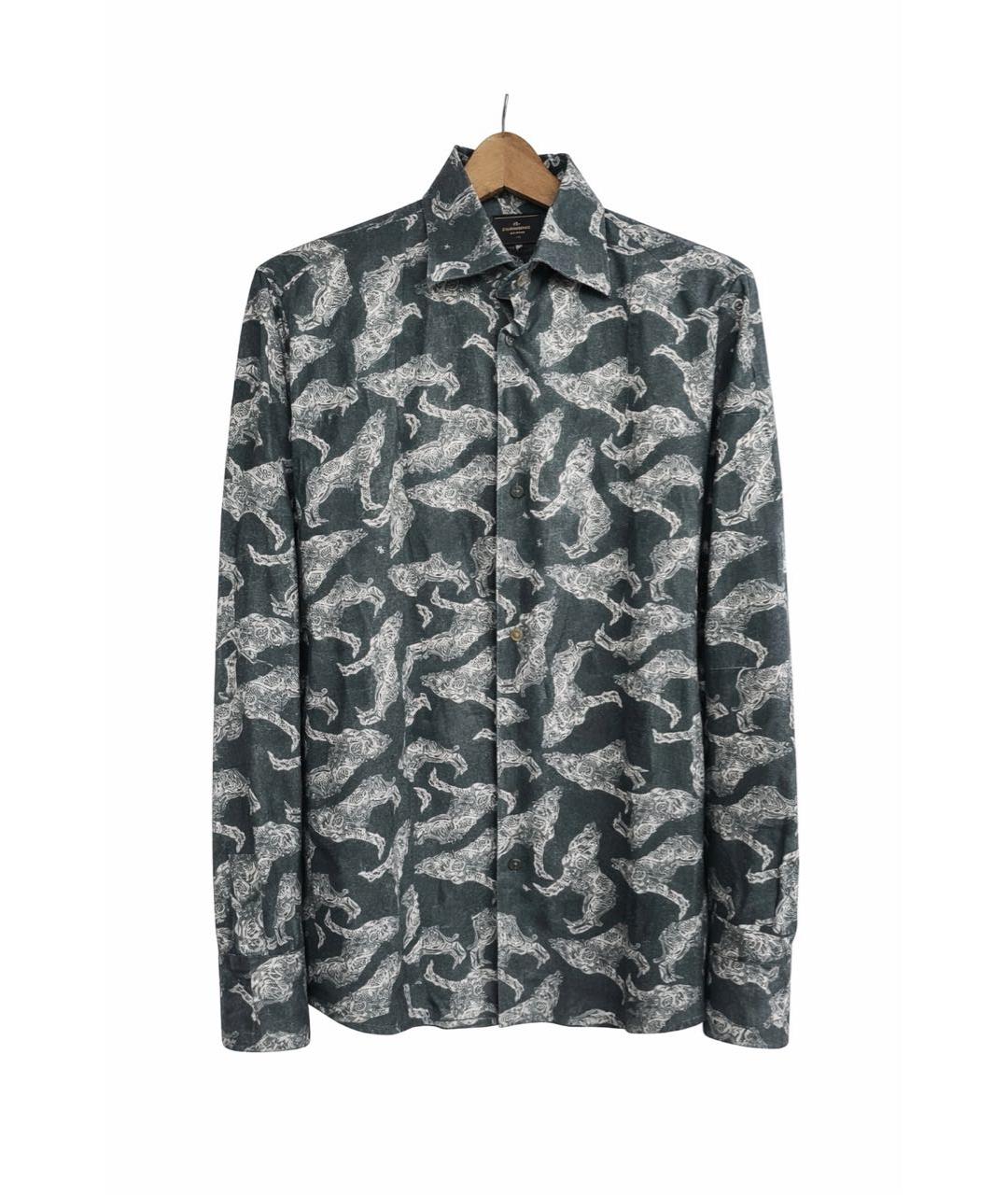 BILLIONAIRE Антрацитовая хлопковая кэжуал рубашка, фото 7