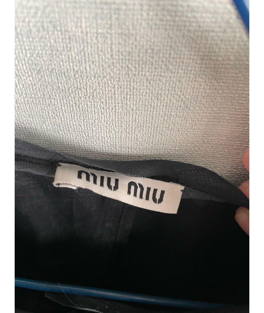 MIU MIU Антрацитовый шелковый жакет/пиджак, фото 7