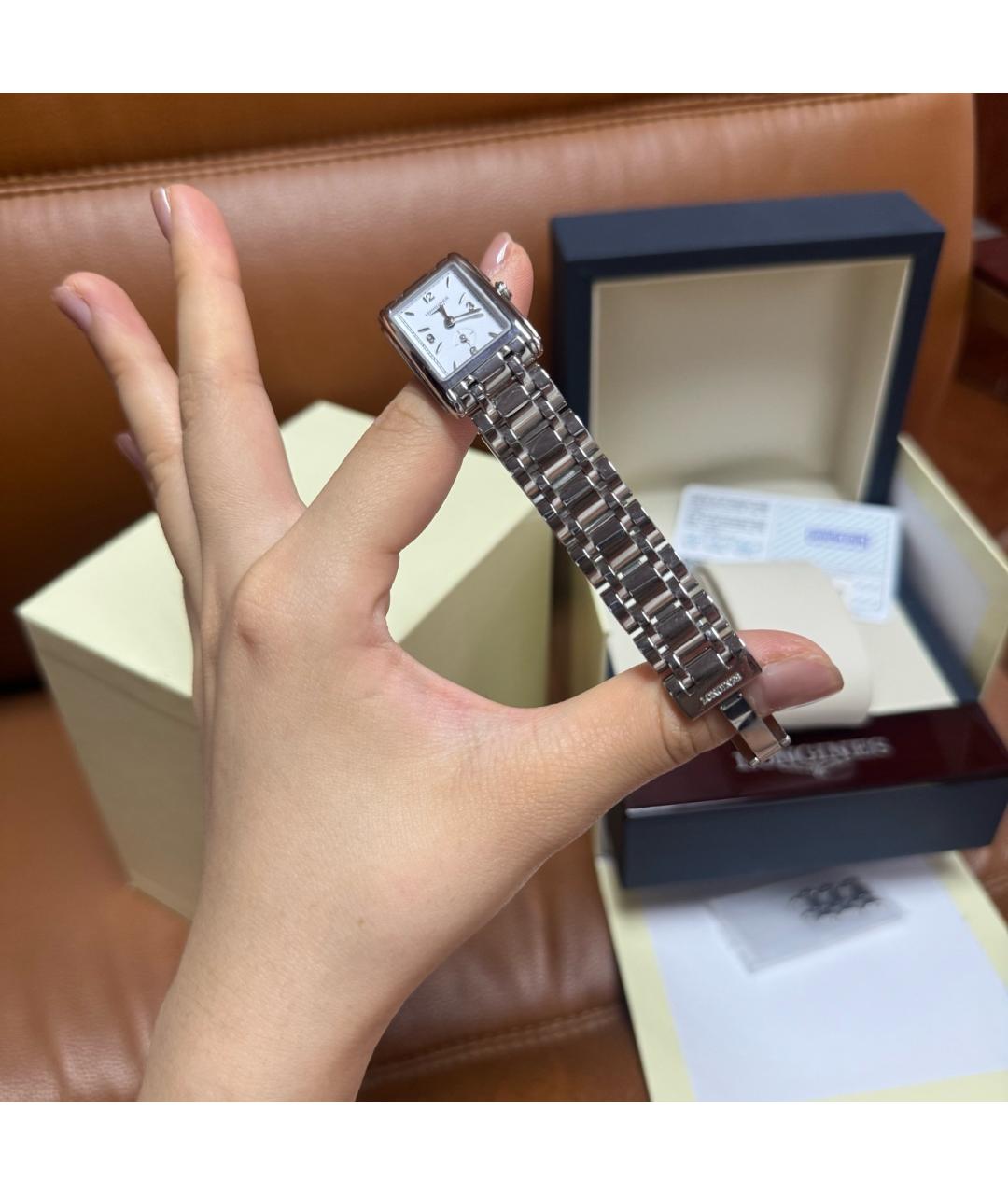 LONGINES Белые металлические часы, фото 4