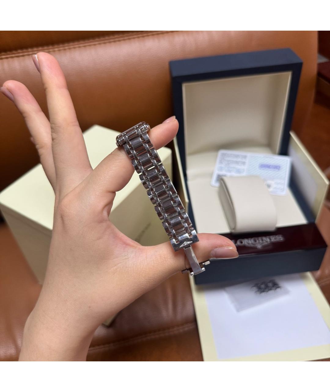 LONGINES Белые металлические часы, фото 5