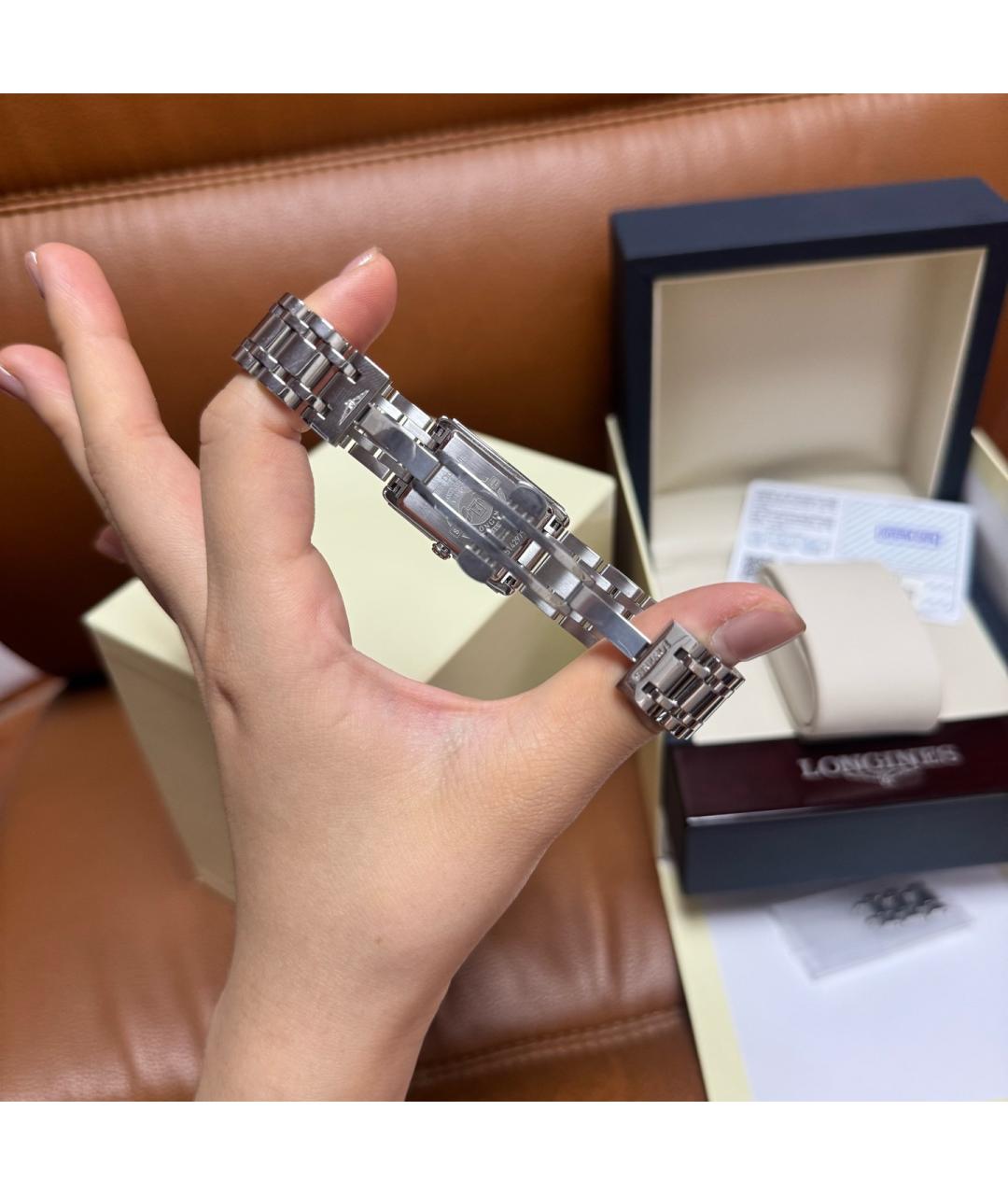 LONGINES Белые металлические часы, фото 6