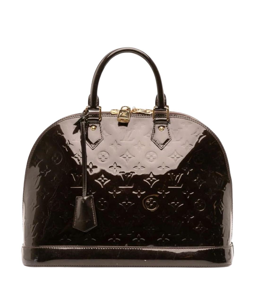 LOUIS VUITTON Коричневая сумка с короткими ручками из лакированной кожи, фото 1