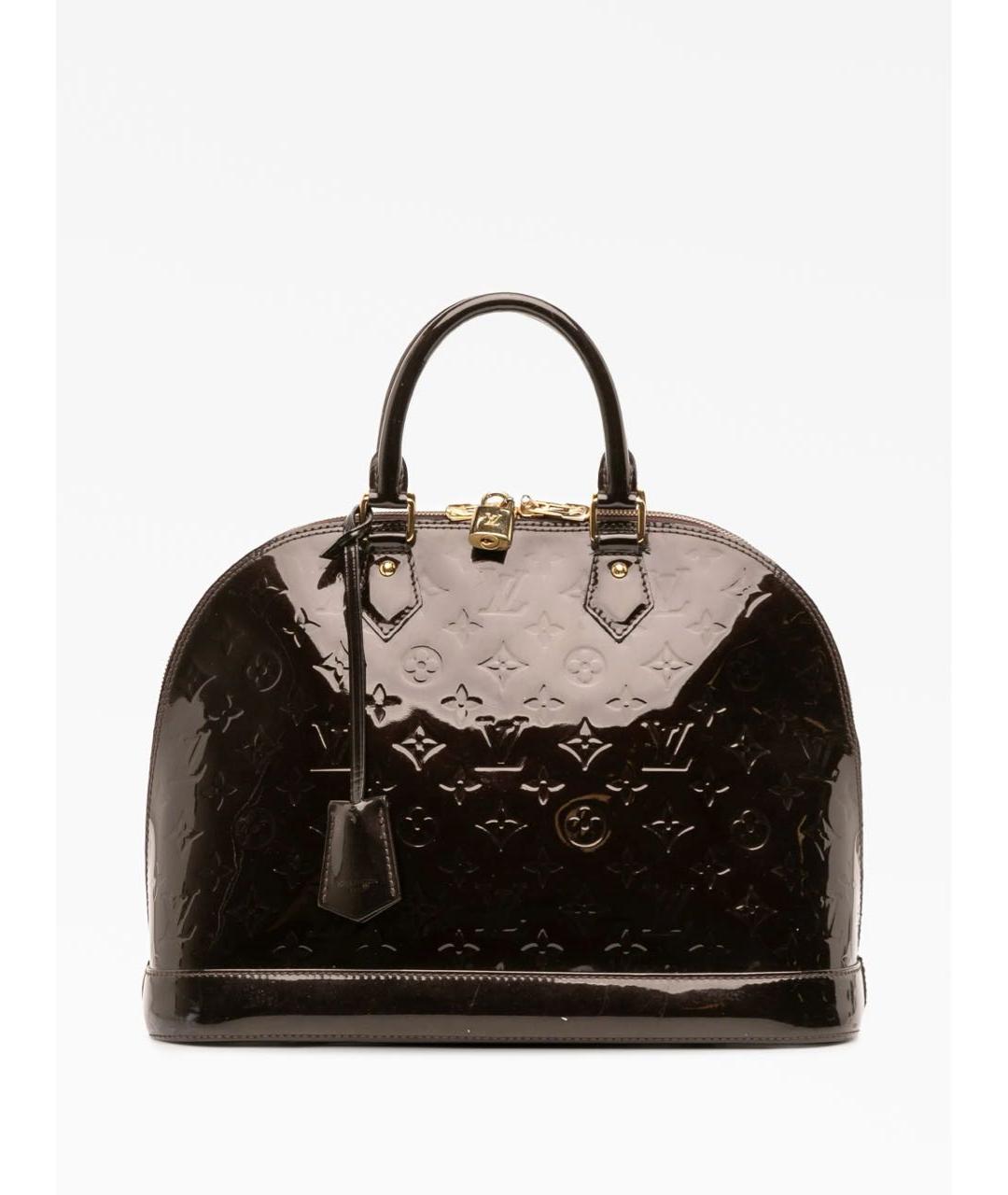 LOUIS VUITTON Коричневая сумка с короткими ручками из лакированной кожи, фото 9