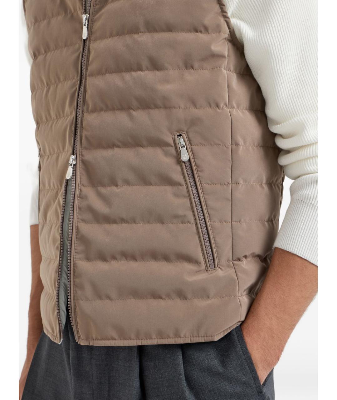 BRUNELLO CUCINELLI Серый полиэстеровый жилет, фото 5