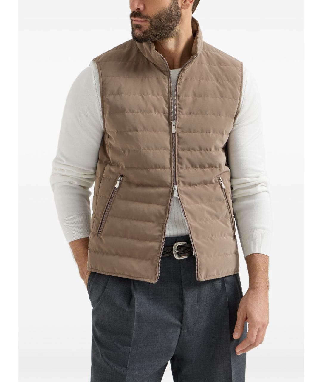 BRUNELLO CUCINELLI Серый полиэстеровый жилет, фото 4