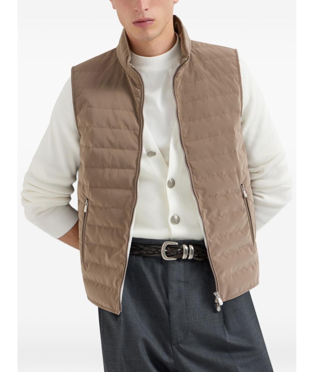 BRUNELLO CUCINELLI Серый полиэстеровый жилет, фото 2