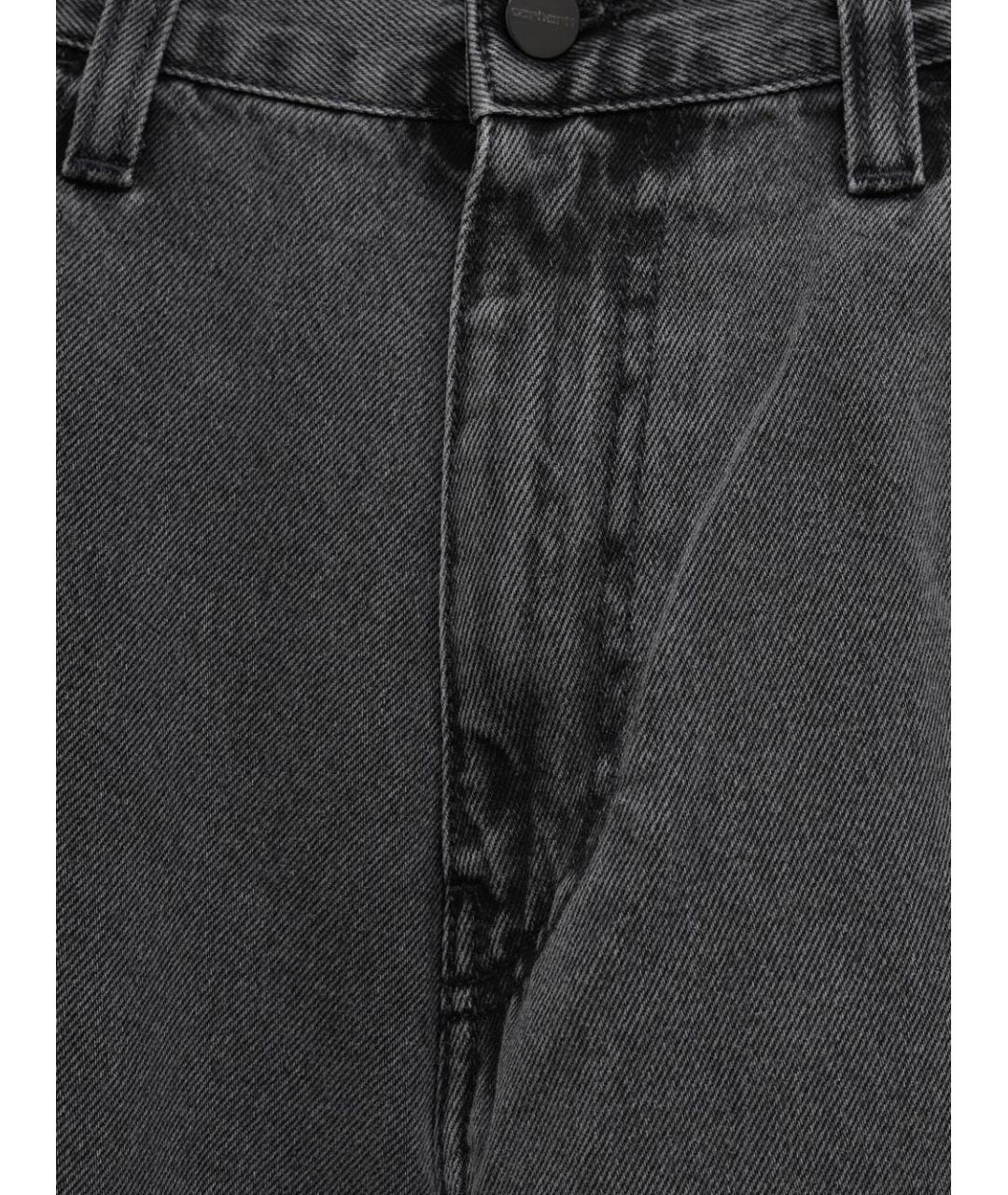 CARHARTT WIP Черные хлопковые прямые джинсы, фото 2