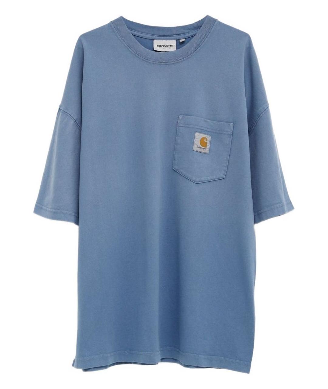 CARHARTT WIP Голубая хлопковая футболка, фото 1