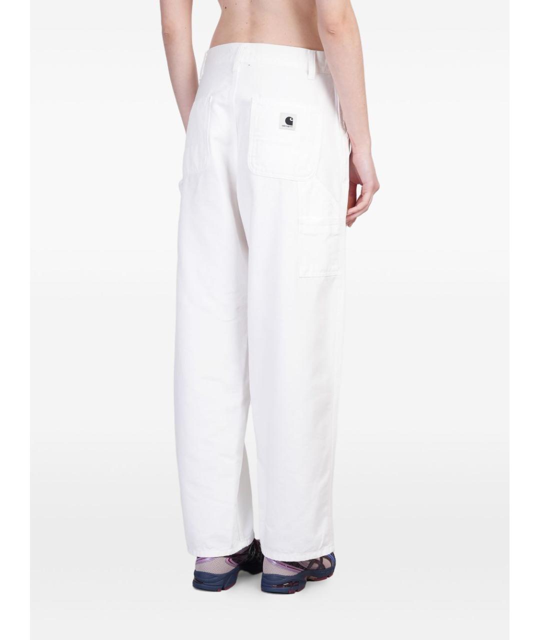 CARHARTT WIP Белые хлопковые прямые брюки, фото 1
