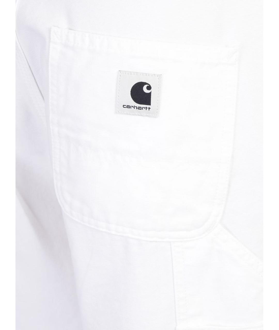 CARHARTT WIP Белые хлопковые прямые брюки, фото 2