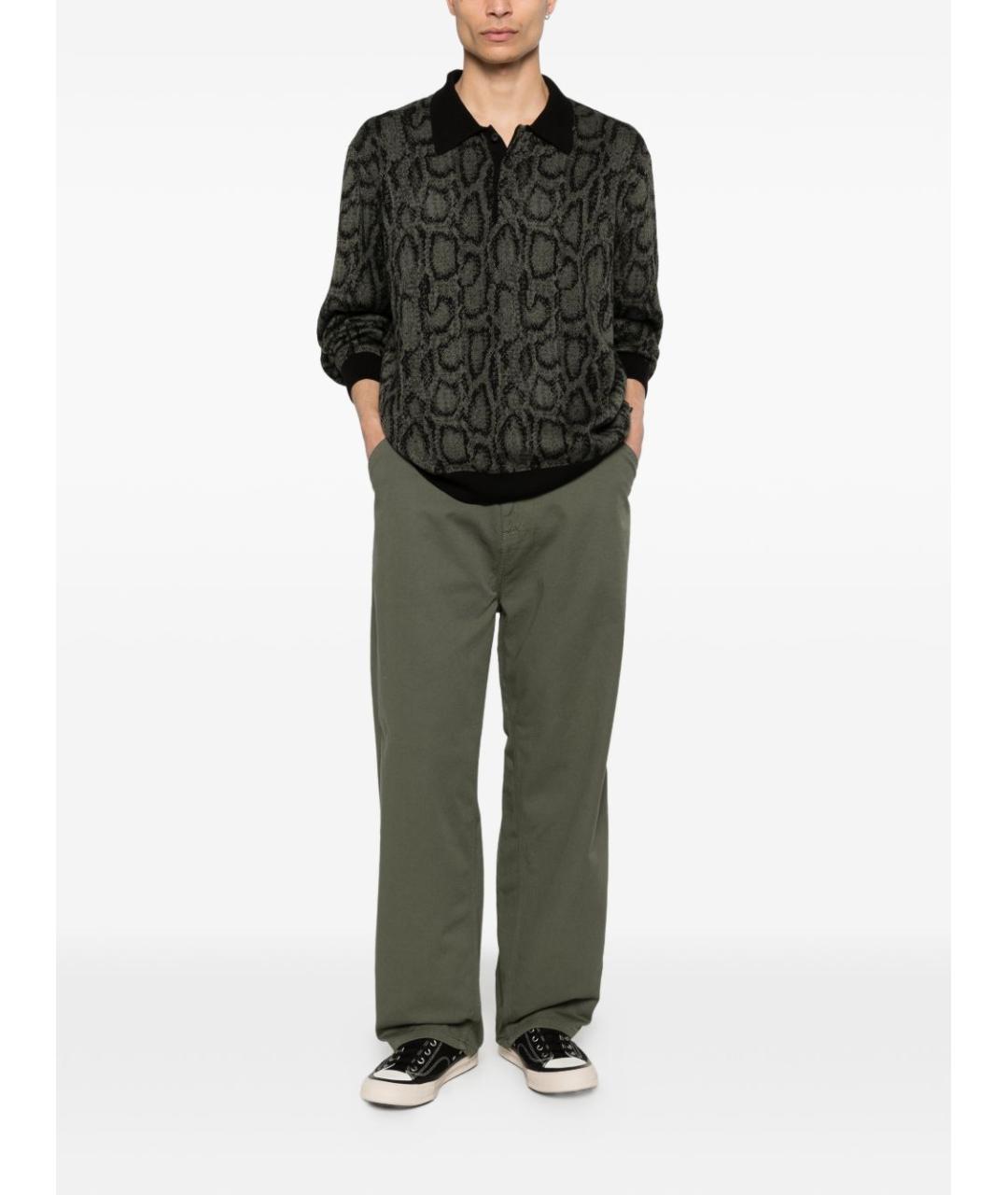 CARHARTT WIP Зеленые хлопковые повседневные брюки, фото 4