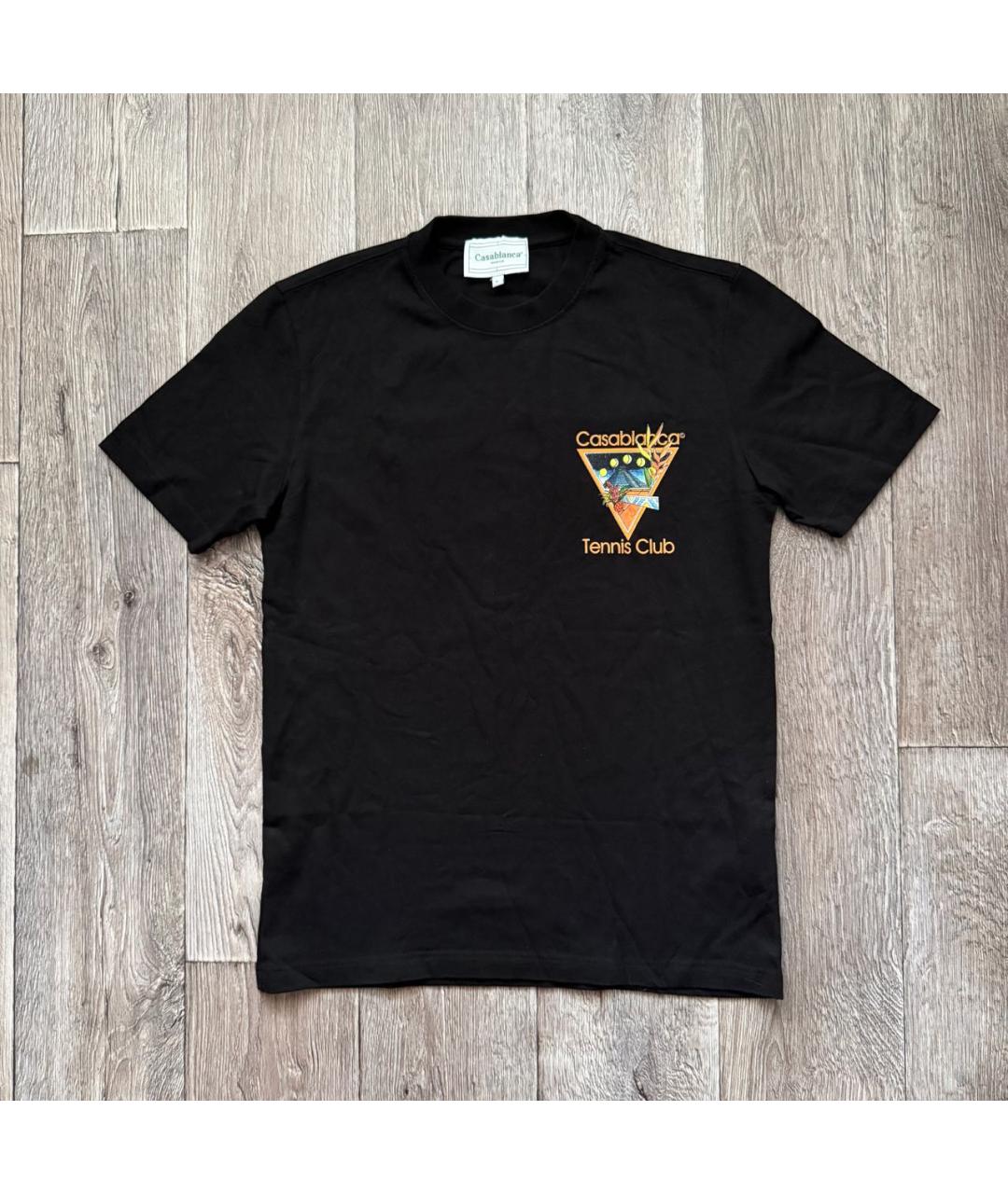 CASABLANCA Черная хлопковая футболка, фото 8