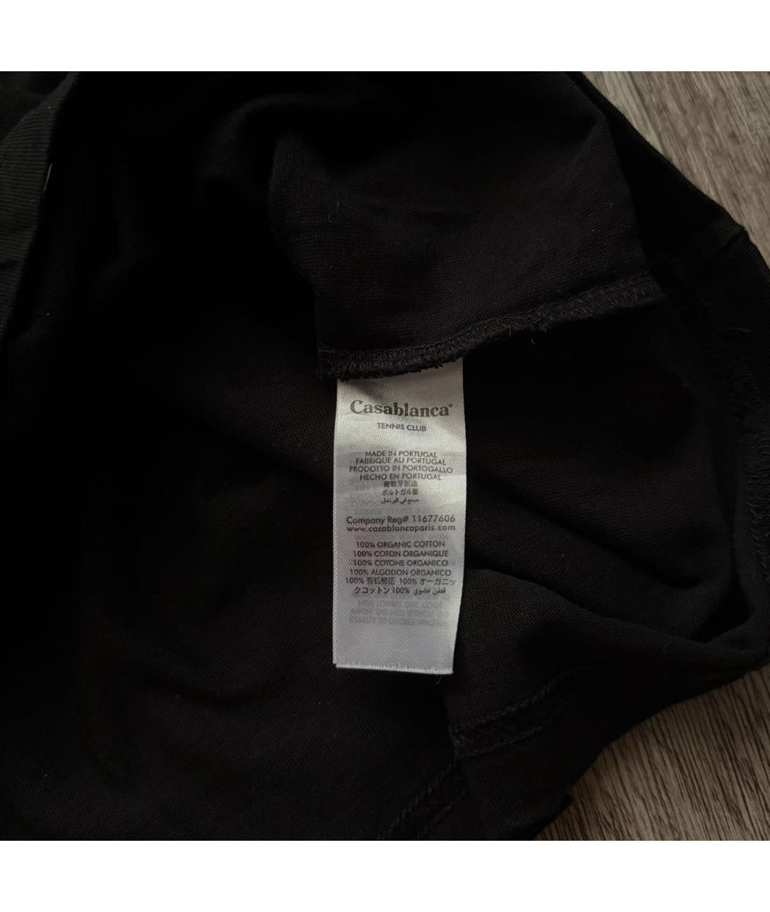 CASABLANCA Черная хлопковая футболка, фото 6