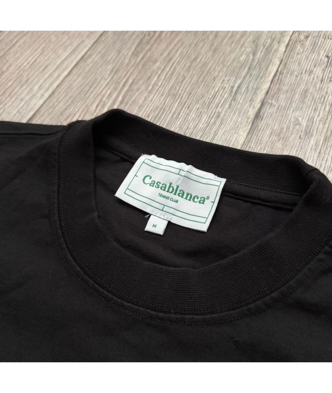 CASABLANCA Черная хлопковая футболка, фото 3