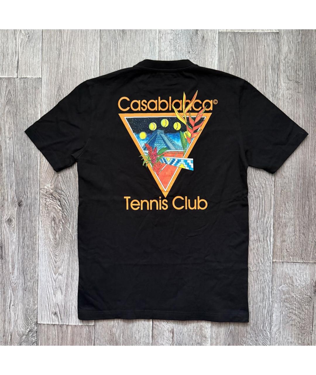 CASABLANCA Черная хлопковая футболка, фото 2