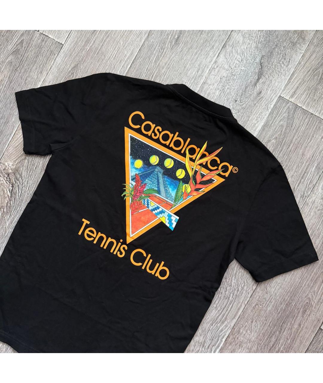 CASABLANCA Черная хлопковая футболка, фото 7