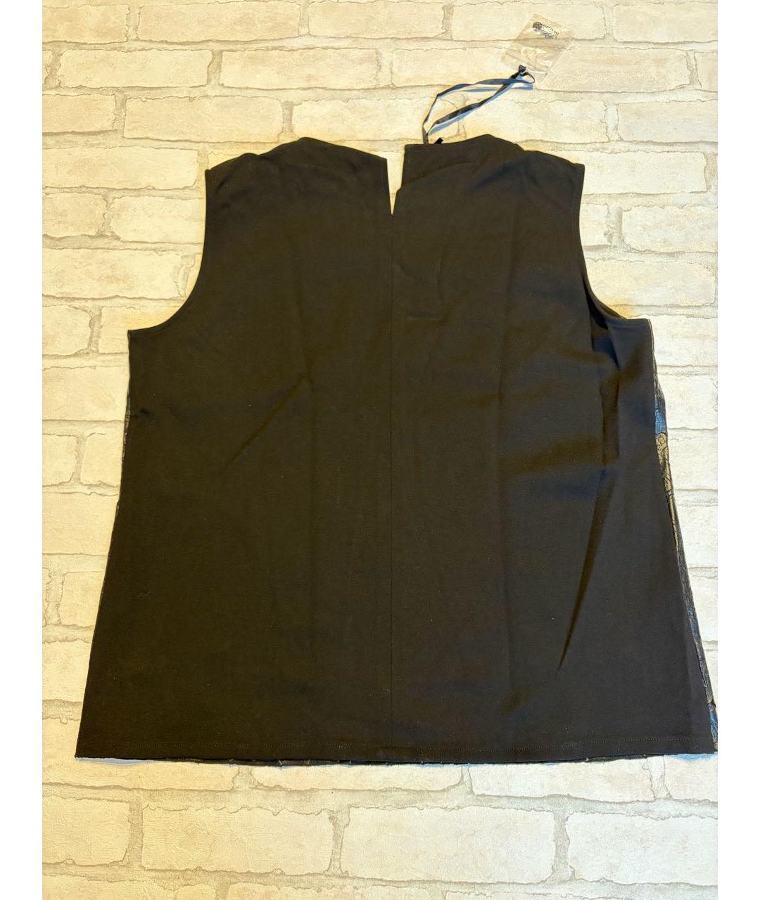 LES COPAINS Черная вискозная майка, фото 2