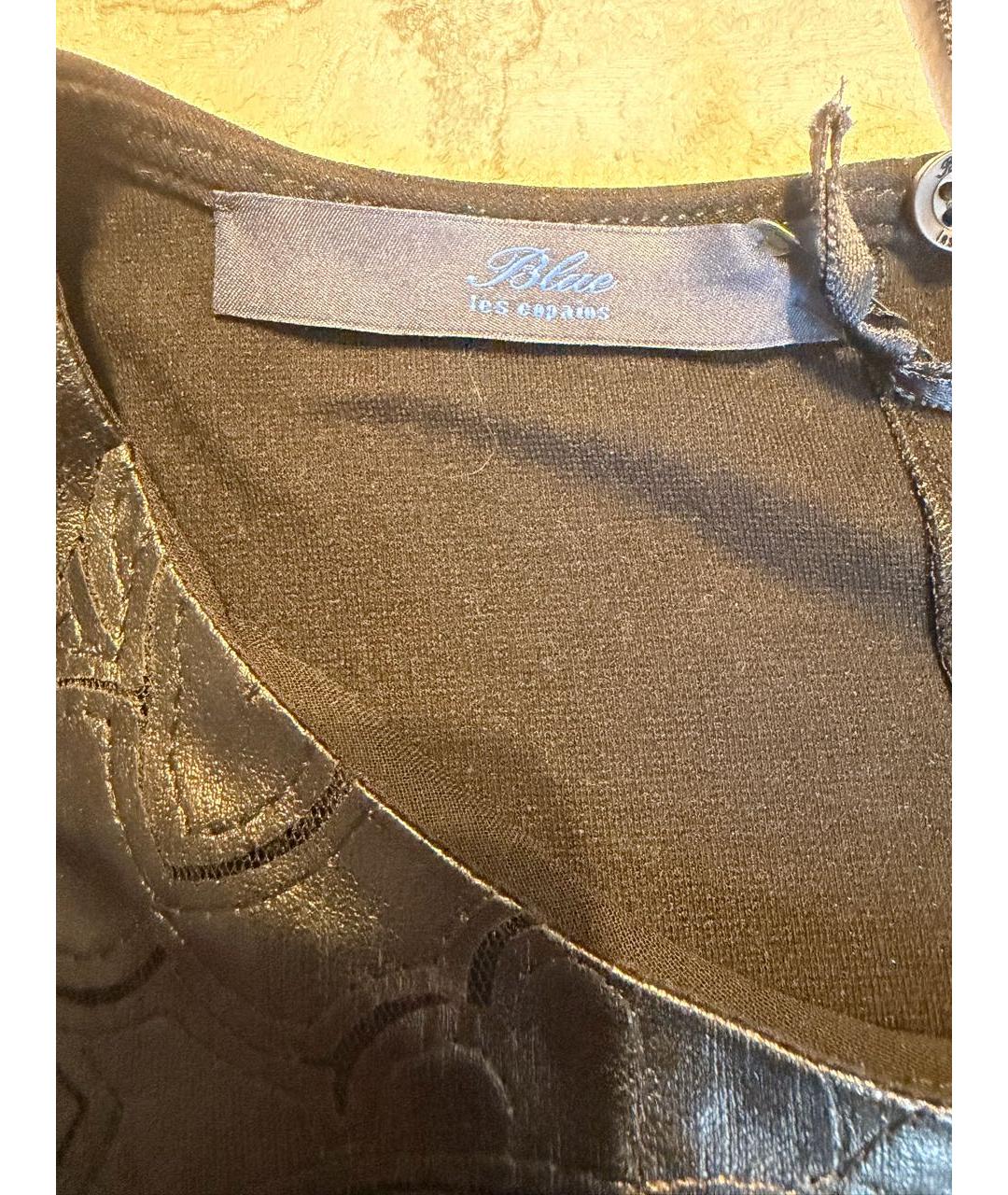 LES COPAINS Черная вискозная майка, фото 3