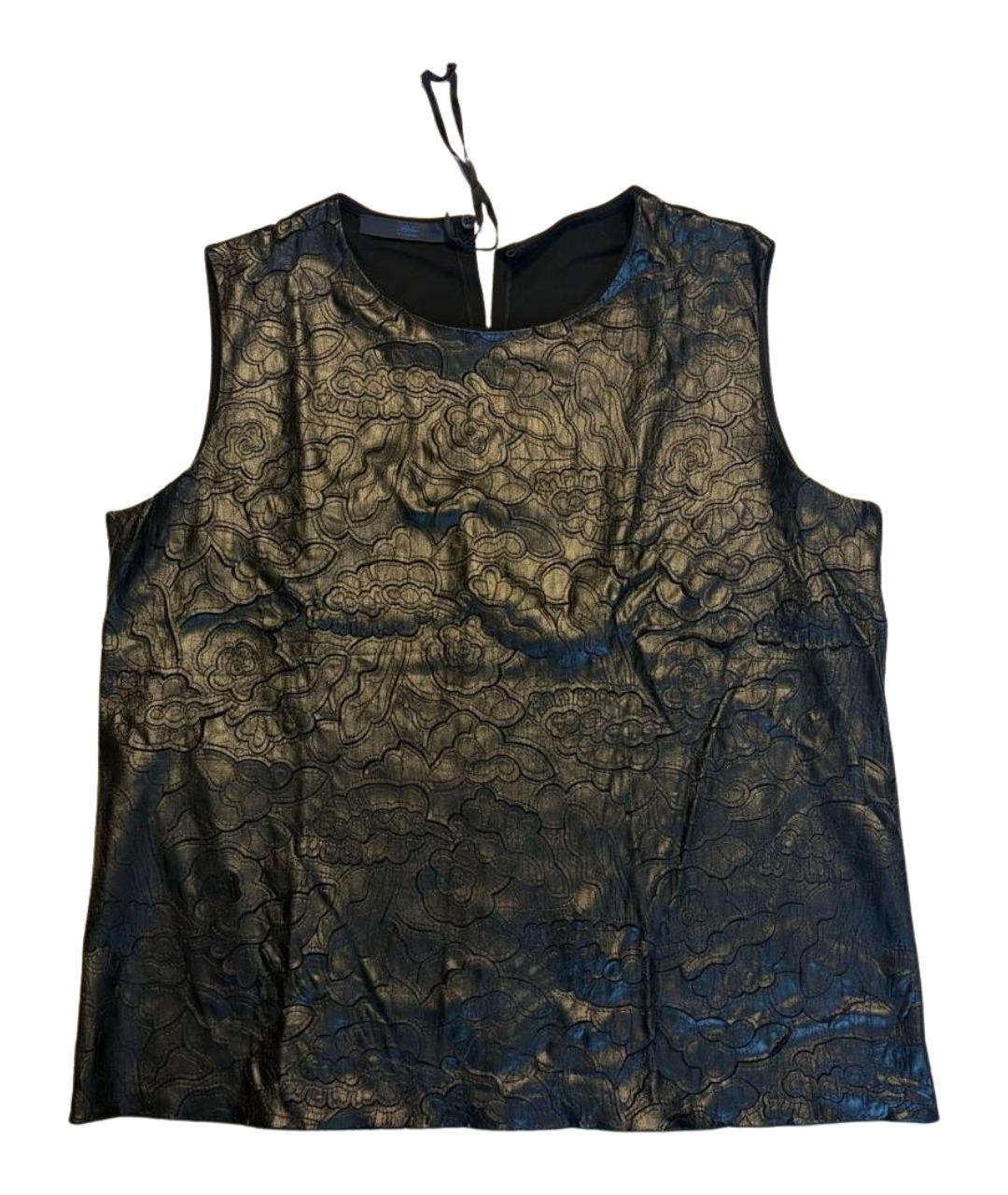 LES COPAINS Черная вискозная майка, фото 1