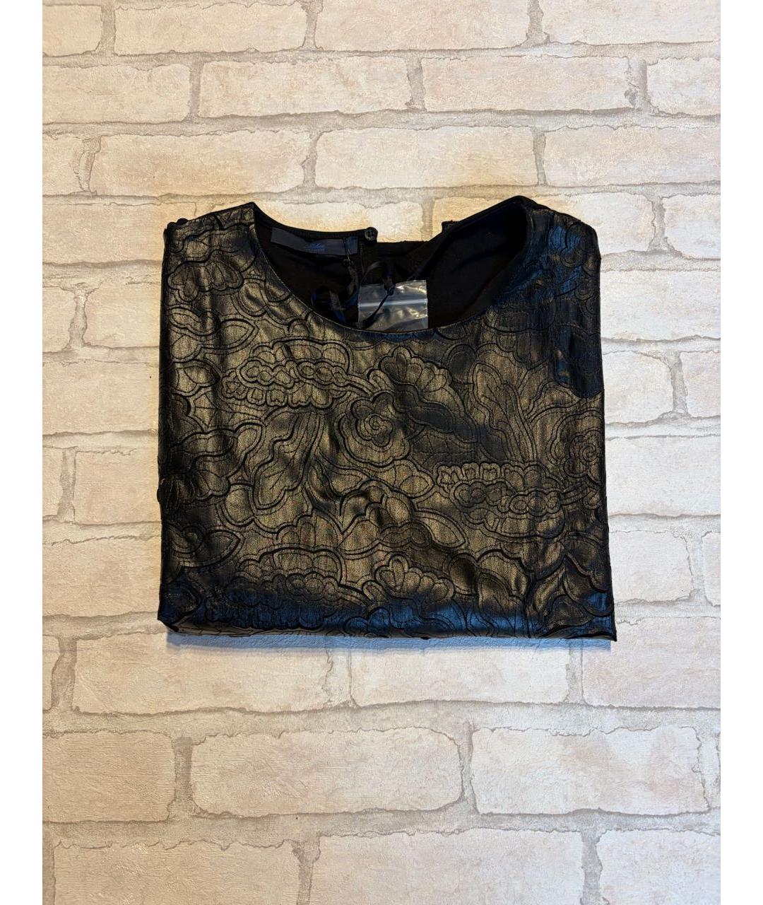 LES COPAINS Черная вискозная майка, фото 7