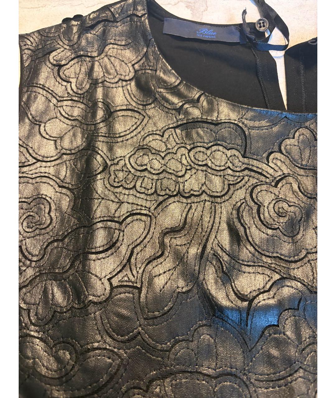 LES COPAINS Черная вискозная майка, фото 5