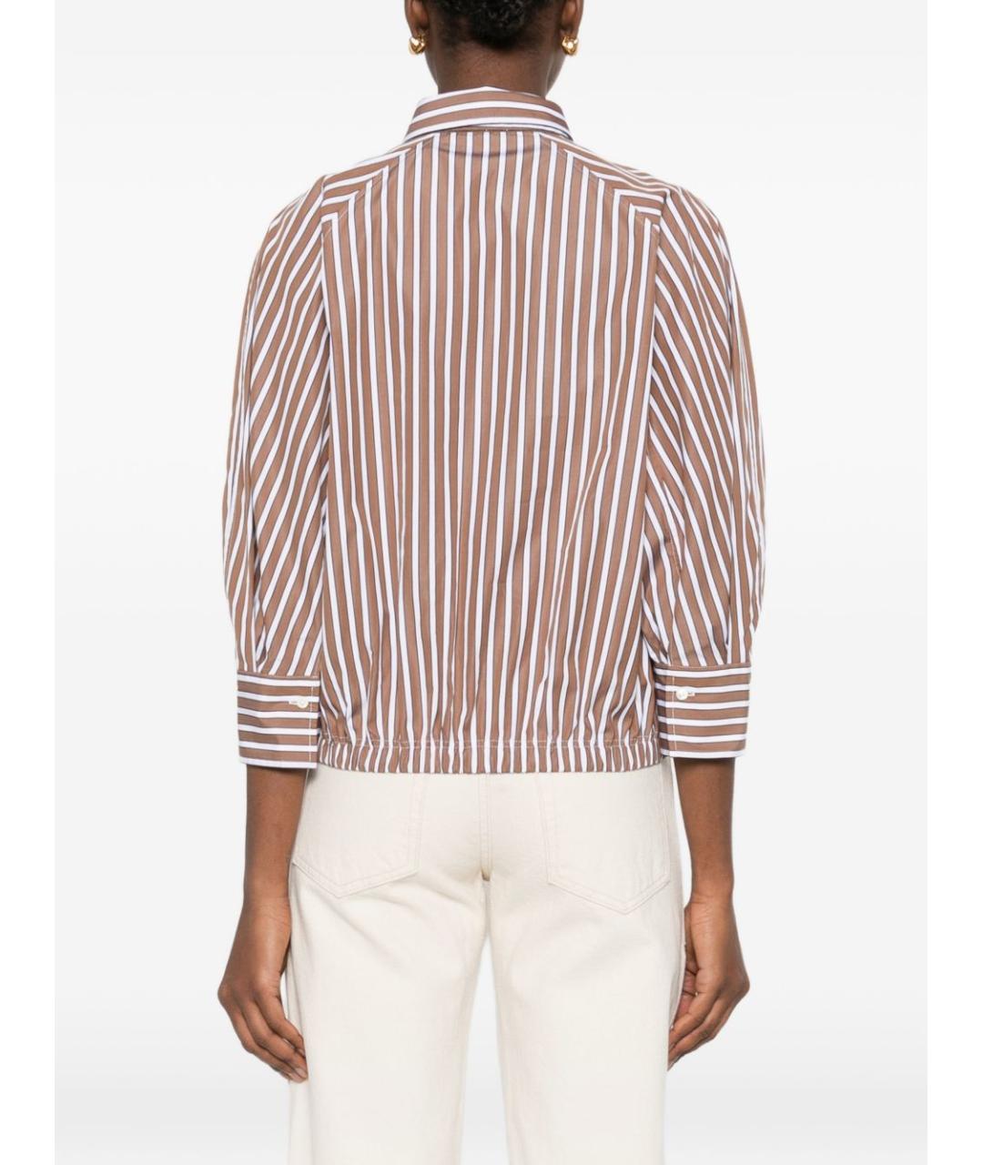 BRUNELLO CUCINELLI Коричневая хлопковая рубашка, фото 4
