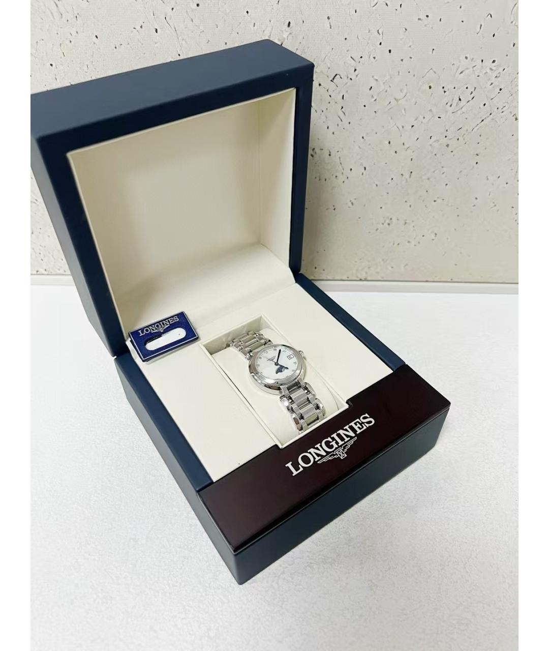 LONGINES Белые металлические часы, фото 3