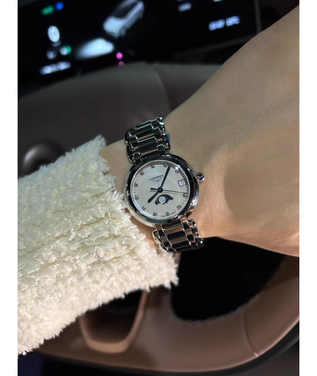 LONGINES Белые металлические часы, фото 6