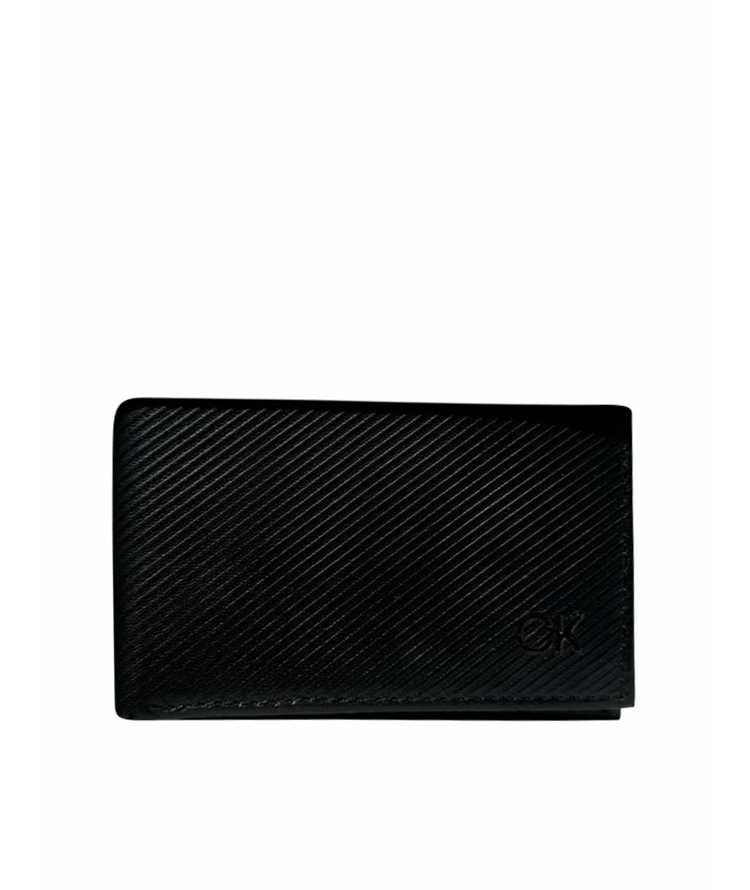 CALVIN KLEIN Черный кожаный кошелек, фото 1