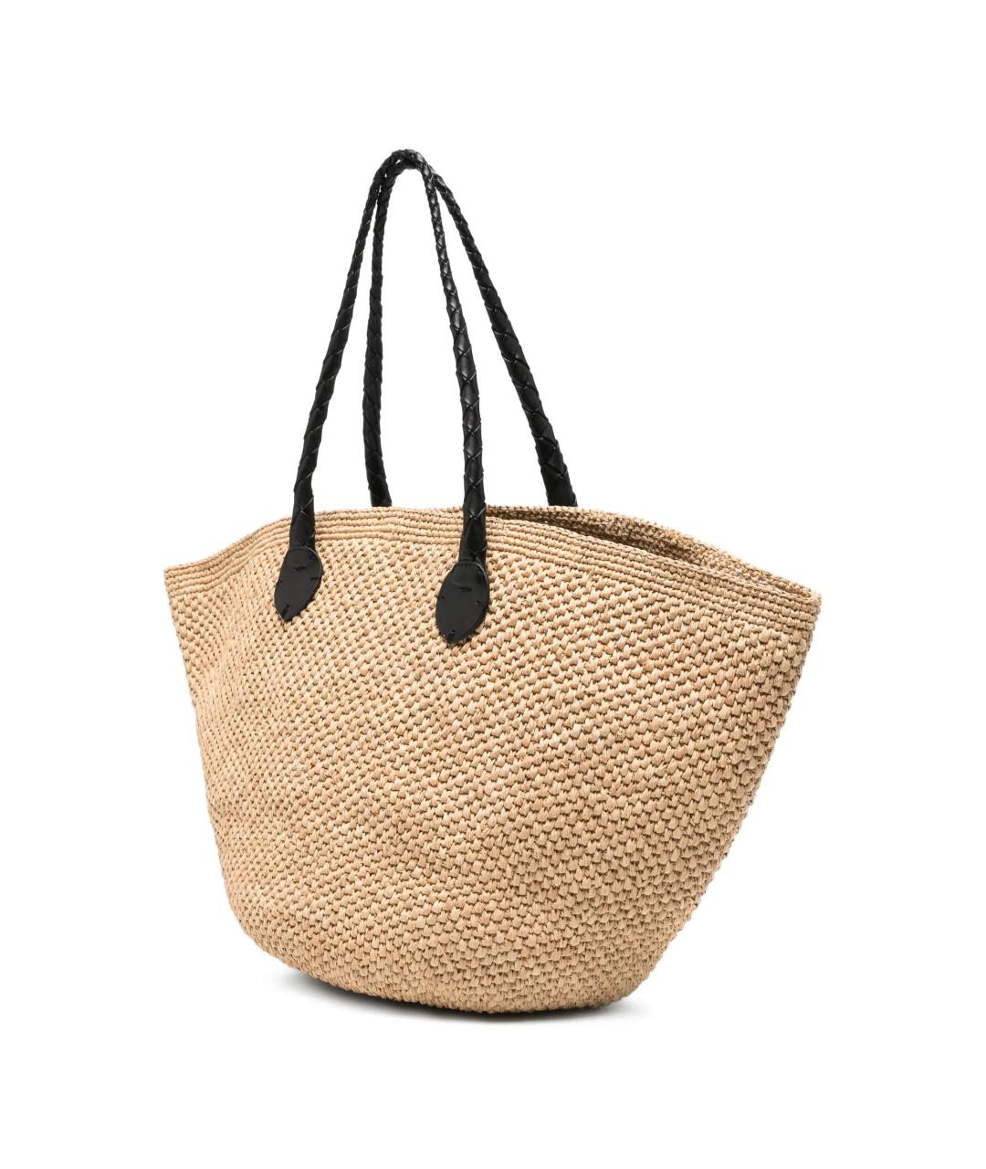 Dragon Diffusion Бежевая пелетеная пляжная сумка, фото 3