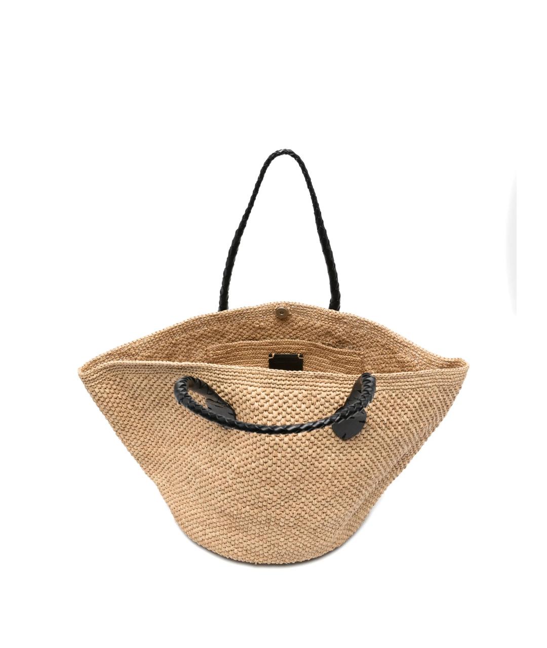 Dragon Diffusion Бежевая пелетеная пляжная сумка, фото 5