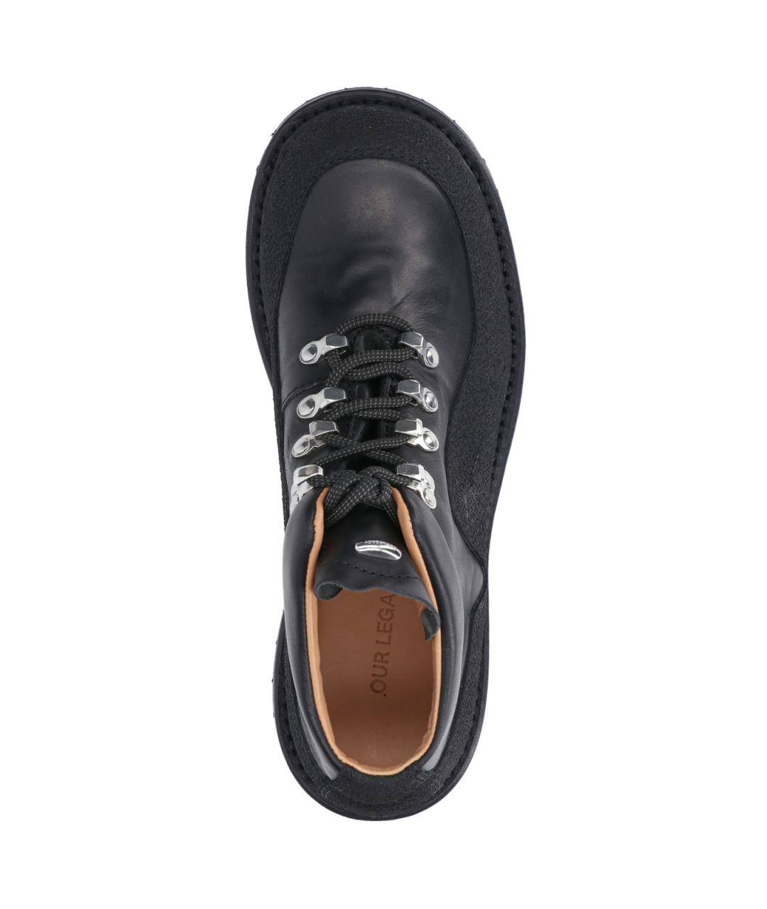 OUR LEGACY Черные кожаные низкие ботинки, фото 5