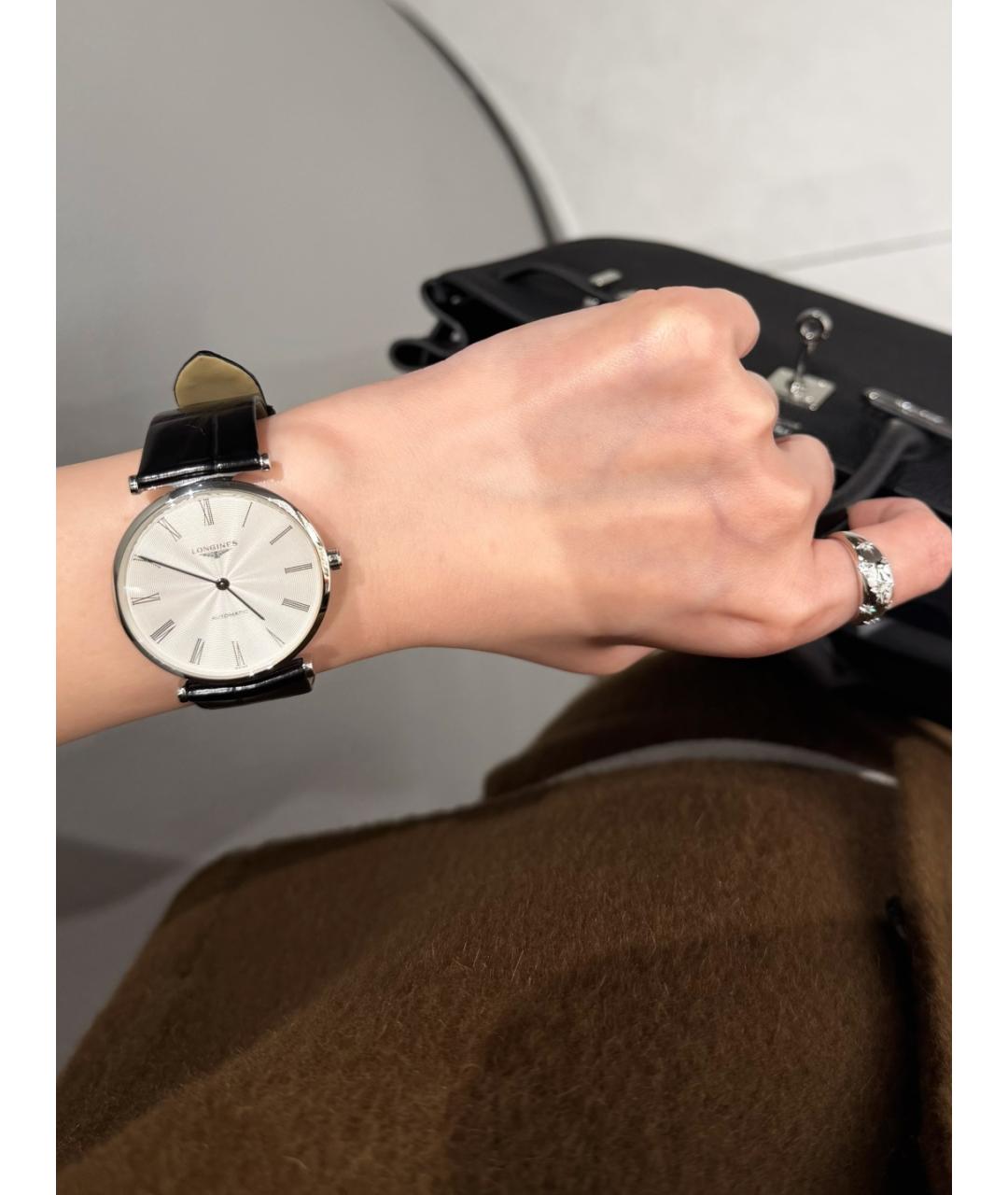 LONGINES Белые металлические часы, фото 7