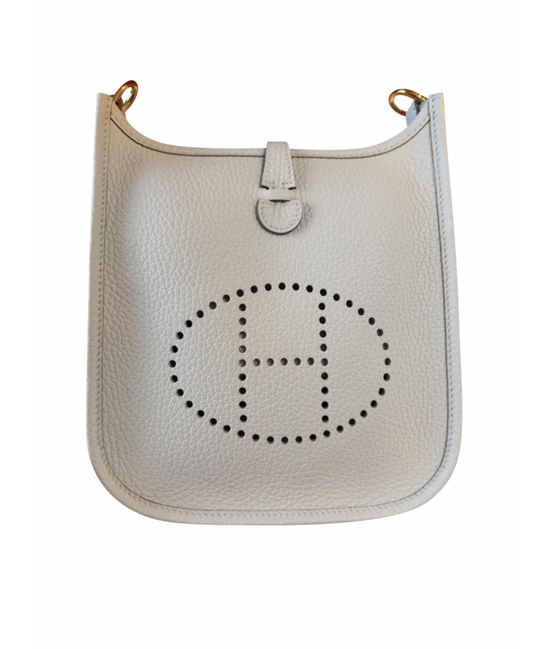 HERMES Белая кожаная сумка через плечо, фото 1