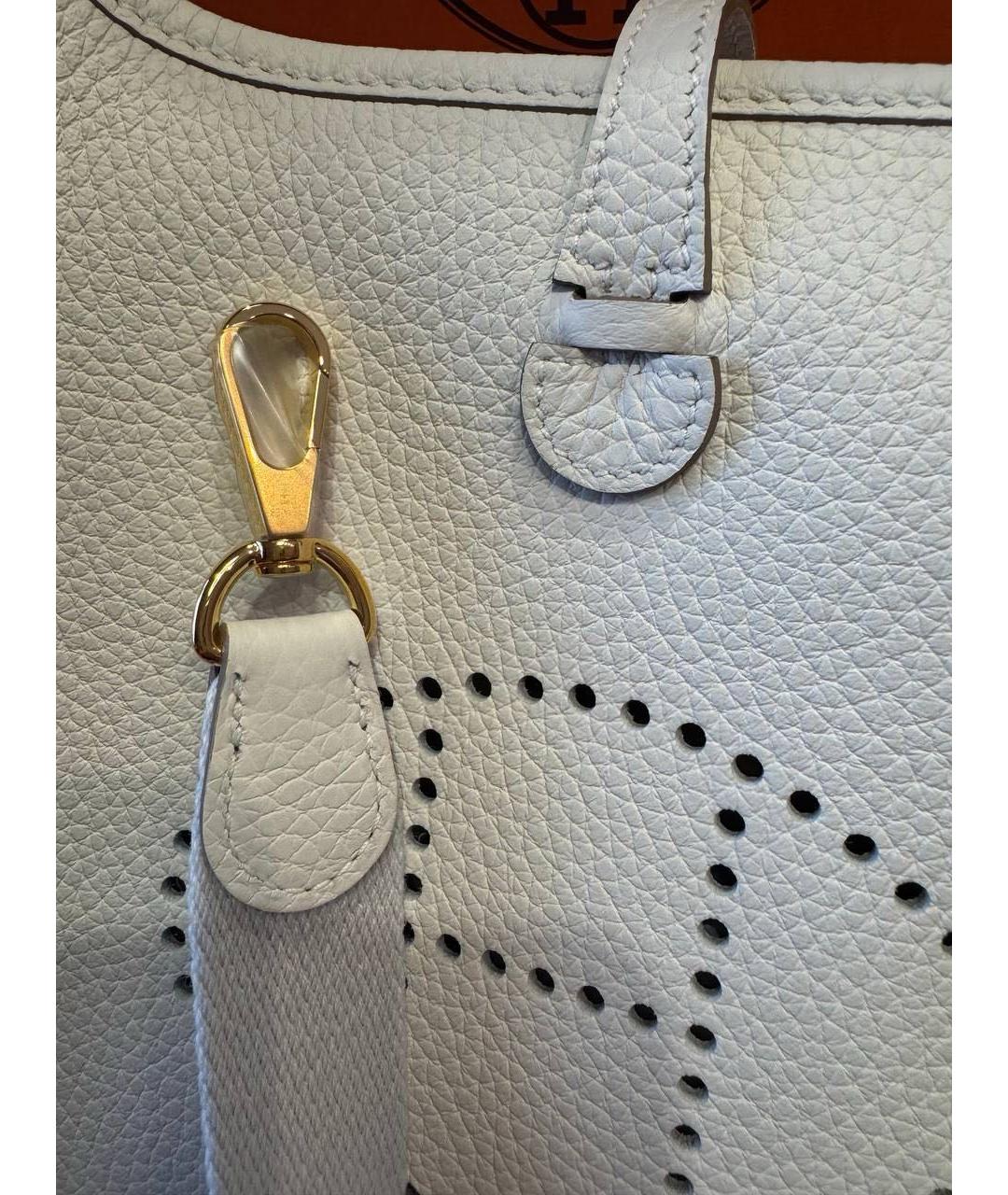 HERMES Белая кожаная сумка через плечо, фото 5