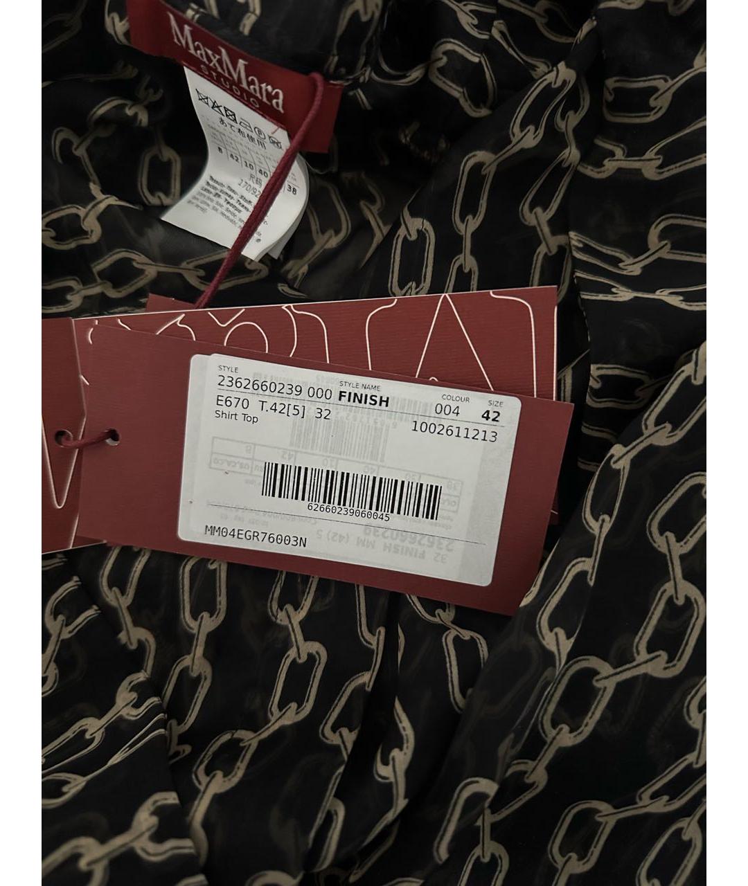 MAX MARA STUDIO Темно-синяя шелковая блузы, фото 5