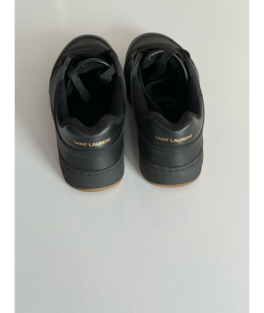 SAINT LAURENT Черные кожаные кеды, фото 4