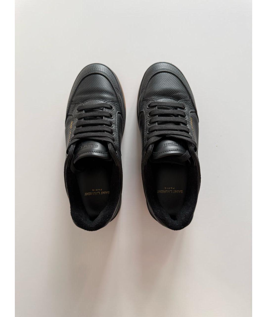 SAINT LAURENT Черные кожаные кеды, фото 3