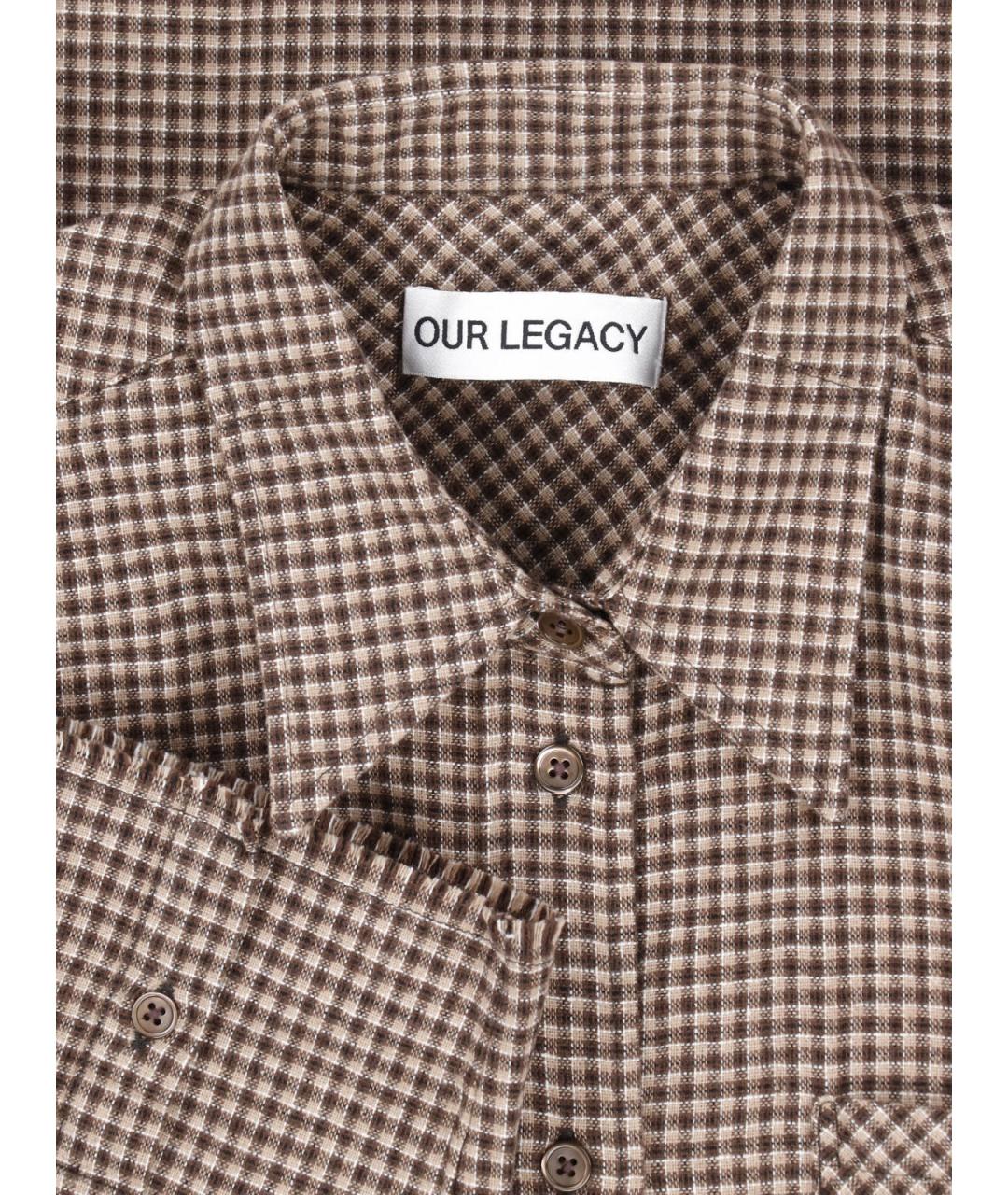 OUR LEGACY Коричневая хлопковая рубашка, фото 3