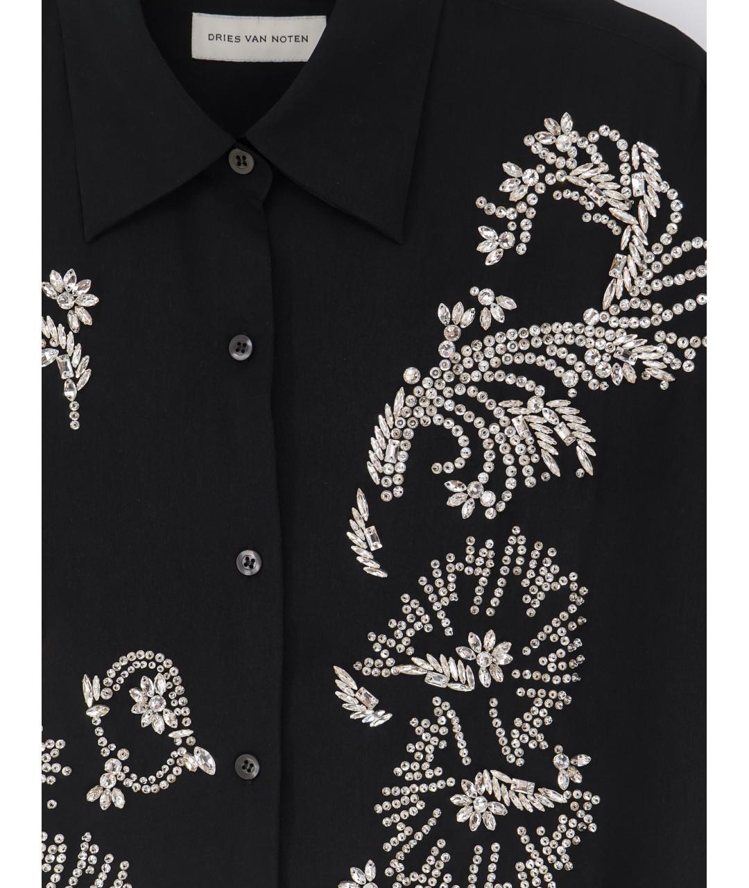 DRIES VAN NOTEN Черная полиэстеровая рубашка, фото 3
