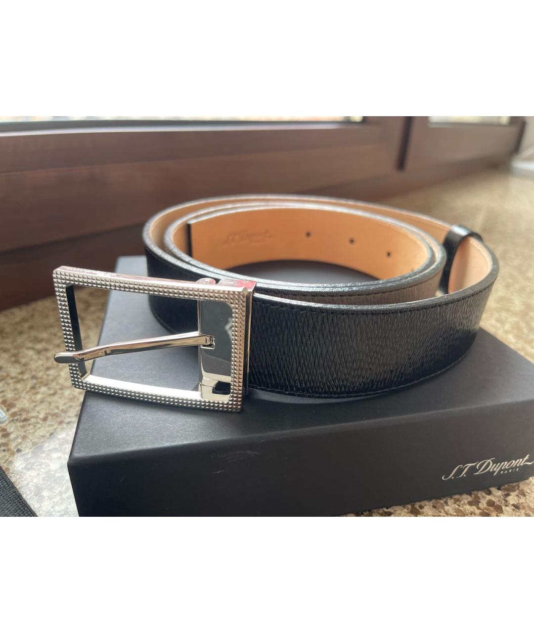 DUPONT Черный кожаный ремень, фото 2